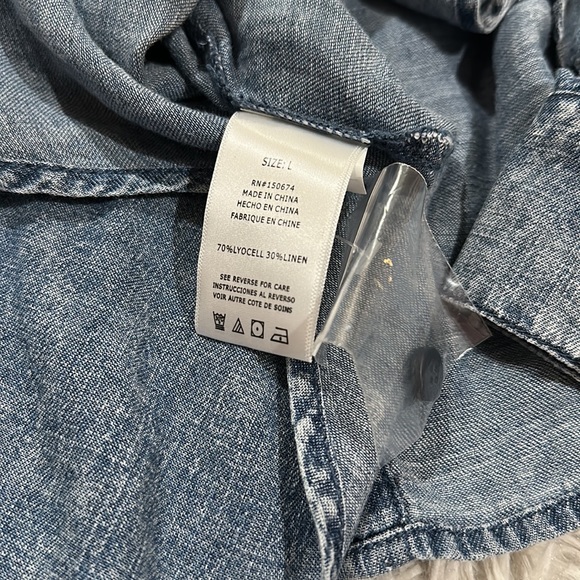 Wash Lab Denim Fog Button Up Shirt - Picture 5 of 7